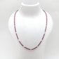 Genuine Ruby Beaded Necklace – 2mm Beads Silver Charm, 18" Handmade Jewelry