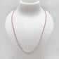 18" Natural Pink Tourmaline Beaded Necklace – 2mm Faceted Gemstone Beads