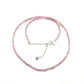 925 Sterling Silver Pink Tourmaline Beaded Necklace – 2mm Faceted Gemstone