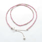 925 Sterling Silver Pink Tourmaline Beaded Necklace – 2mm Faceted Gemstone
