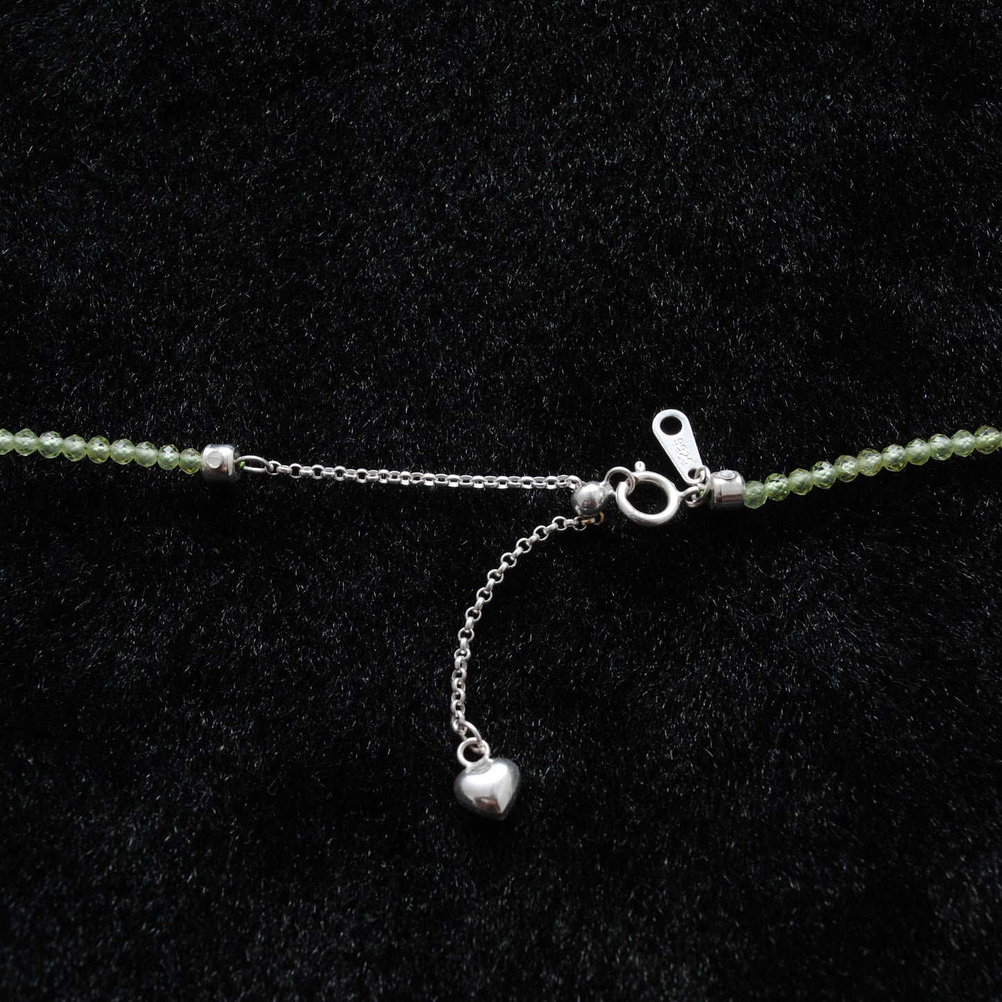 Peridot Rondelle Beaded Necklace 2mm