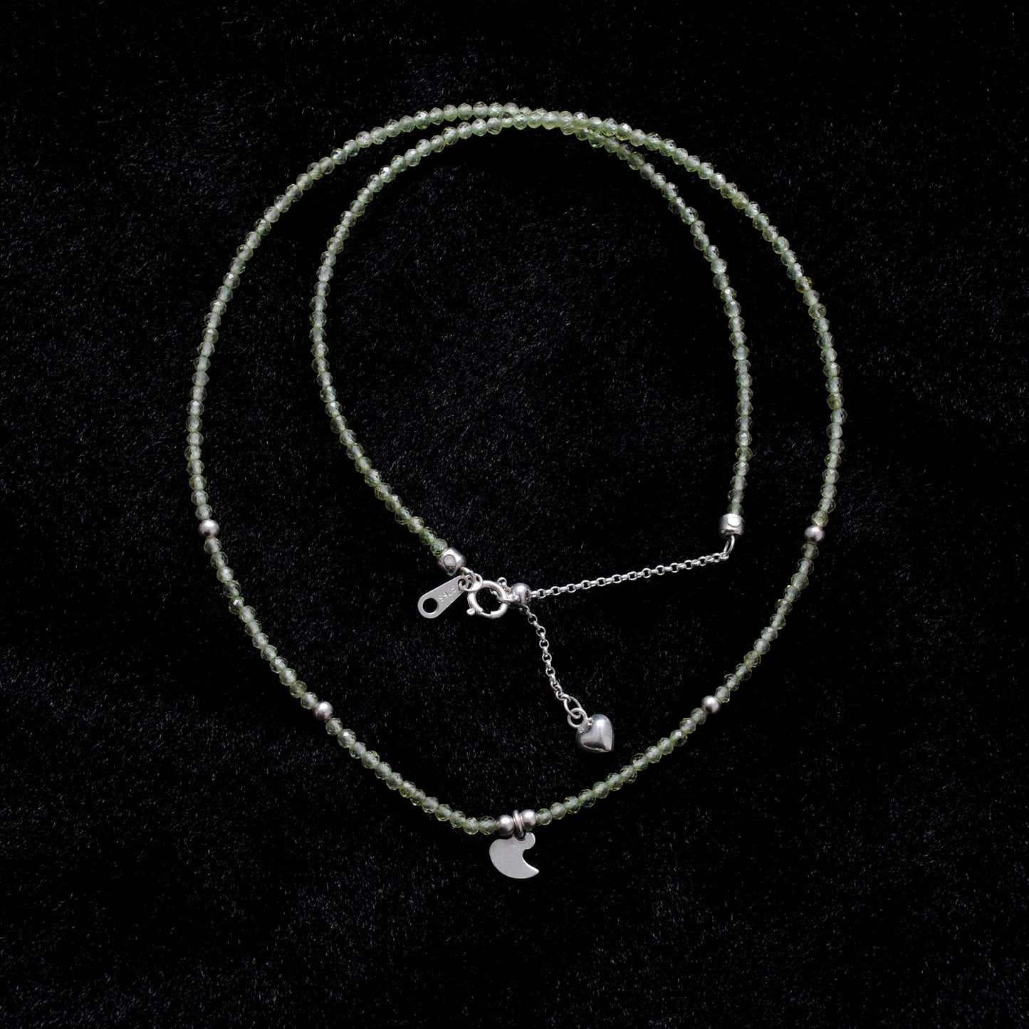 Natural Peridot Rondelle Beaded Necklace – 2mm Faceted Gemstone Jewelry
