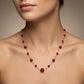 Natural Ruby Ball Beads 18k Gold Necklace