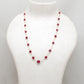 Sterling Silver Beaded Necklace with 18k Gold Plated Ruby Beads