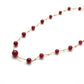 Natural Ruby Ball Beads 18k Gold Necklace