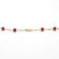Sterling Silver Beaded Necklace with 18k Gold Plated Ruby Beads
