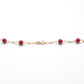 Natural Ruby Ball Beads 18k Gold Necklace