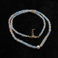Ethiopian Opal Rondelle Beaded Necklace – Adjustable Sterling Silver Choker