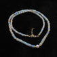 925 Sterling Silver Opal & Freshwater Pearl Beaded Necklace,