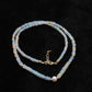 925 Sterling Silver Opal & Freshwater Pearl Beaded Necklace,
