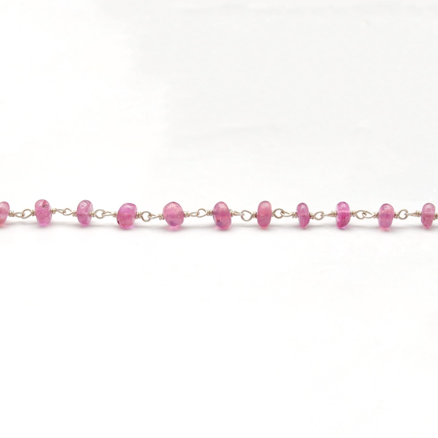 5mm Ruby Beaded Necklace – Faceted Rondelle Gemstones on 925 Sterling Silver