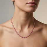 5mm Ruby Beaded Necklace – Faceted Rondelle Gemstones on 925 Sterling Silver