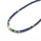 Natural Emerald Beaded Necklace with Blue Sapphire Silver Choker