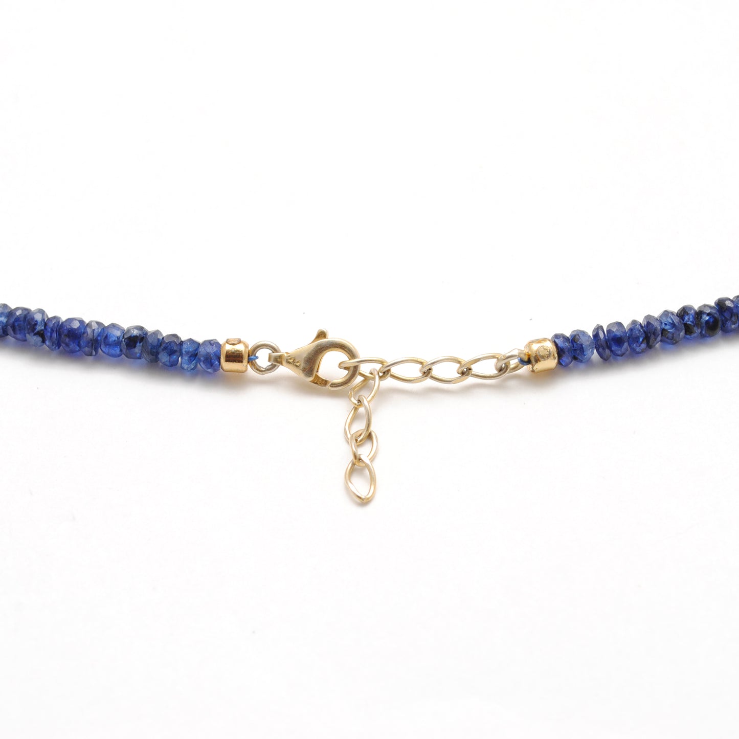 Natural Emerald Beaded Necklace with Blue Sapphire Silver Choker