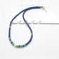 Emerald, Blue Sapphire & Pearl Beaded Necklace, 925 Silver, Handmade Gift