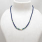 Natural Emerald Beaded Necklace with Blue Sapphire Silver Choker