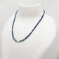 Natural Emerald Beaded Necklace with Blue Sapphire Silver Choker