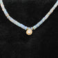 Ethiopian Opal Beaded Necklace – 18" Sterling Silver Choker with Rose Cut Diamond Pendant