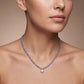 925 Sterling Silver Tanzanite Necklace with Rose Cut Diamond Pendant