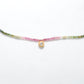 Natural Multi Tourmaline Beaded Necklace with Diamond Pendant