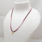 925 Sterling Silver Ruby Shaded Beaded Necklace with Polki Diamond Pendant