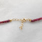 925 Sterling Silver Ruby Shaded Beaded Necklace with Polki Diamond Pendant