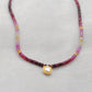 925 Sterling Silver Ruby Shaded Beaded Necklace with Polki Diamond Pendant