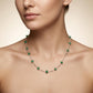 925 Silver 19" Emerald Beaded Necklace – 4mm Faceted Rondelle Gemstones