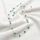 925 Silver 19" Emerald Beaded Necklace – 4mm Faceted Rondelle Gemstones