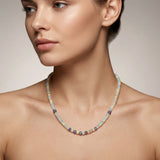 18" Ethiopian Opal & Tanzanite Necklace – 3.5-4.5mm Faceted Rondelle Beads