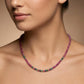 Natural Ruby & Emerald Beaded Necklace – 925 Sterling Silver 18"