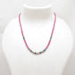Natural Ruby & Emerald Beaded Necklace – 925 Sterling Silver 18"