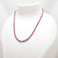 Natural Ruby & Emerald Beaded Necklace – 925 Sterling Silver 18"