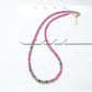 Natural Ruby & Emerald Beaded Necklace – 925 Sterling Silver 18"