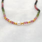 Multi Tourmaline Beaded Necklace with Pearl – Handmade Silver Jewelry
