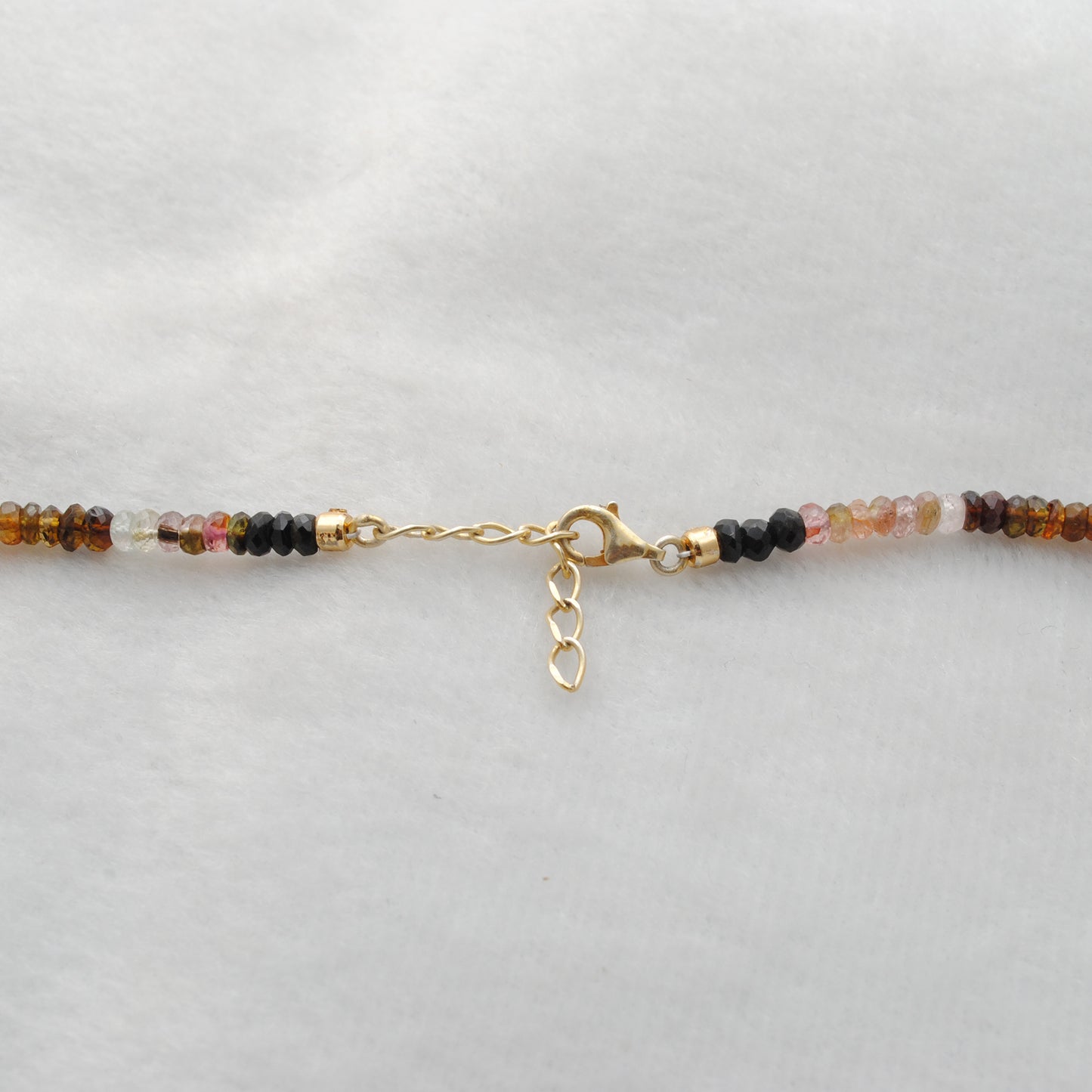 Multi Tourmaline Beaded Necklace with Pearl – Handmade Silver Jewelry