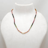 Multi Tourmaline Beaded Necklace with Pearl – Handmade Silver Jewelry
