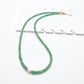 Natural Emerald Beaded Necklace – Micro-Faceted Beads, 925 Silver with Gold Finish