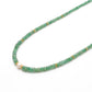 Natural Emerald Beaded Necklace – Micro-Faceted Beads, 925 Silver with Gold Finish