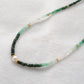 Shaded Emerald Beaded Silver Necklace