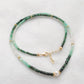Shaded Emerald Beaded Silver Necklace