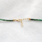 Shaded Emerald Beaded Silver Necklace