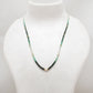 Shaded Emerald Beaded Silver Necklace