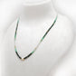 Shaded Emerald Beaded Silver Necklace