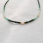18" Natural Emerald & Pearl Beaded Necklace – 2.5–4mm Emerald with 6mm Pearl