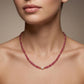 Natural Ruby and Pearl Beaded Necklace – 925 Sterling Silver Handmade Jewelry