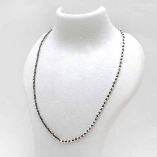925 Sterling Silver Smoky Quartz Faceted Beaded Necklace, Elegant Jewelry Gift - view 3