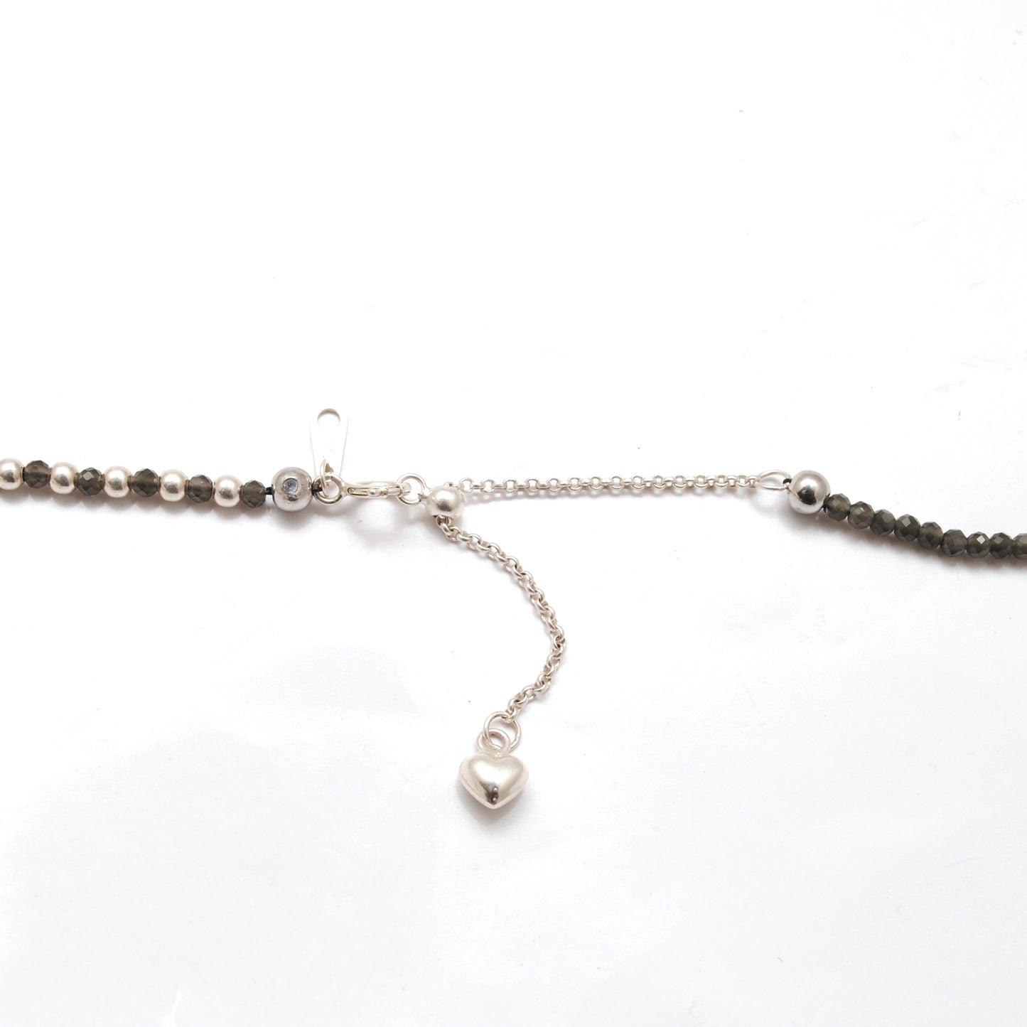 Natural Smoky Quartz Beaded Necklace – 925 Sterling Silver Handmade Charm Jewelry