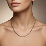 925 Sterling Silver Smoky Quartz Faceted Beaded Necklace, Elegant Jewelry Gift