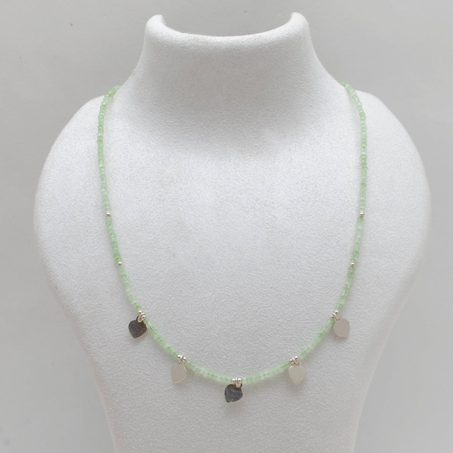 Natural Prehnite Beaded Necklace Jewelry